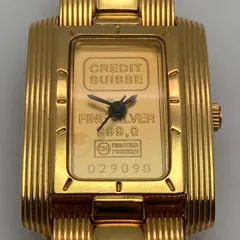 純金．純銀 シルバー ゴールド インゴット入り腕時計 本日限定１９０００円可 不動品／純金インゴット】ELGIN × Credit Suisse ゴールド