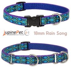 レインソング柄首輪　18mm幅　ワンタッチ首輪　ハーフチョークカラー　マーチンゲール　LUPINEルパイン アメリカ製　軽量　丈夫 Rain Song　人気のレギュラーデザイン