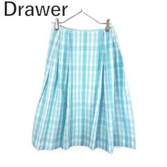 春コーデ◇ドゥロワー2022ssきれいなブルーチェックスカート Drawer38