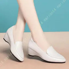 厚底 パンプス ウェッジソール クッション 柔らかい 痛くない 5cmヒール ポインテッドトゥ 美脚 低反発 コンフォート レディース 歩きやす