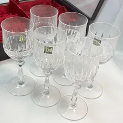 【送料無料】HOYA  CRYSTAL/ホヤクリスタル/ガラスグラス/ワイングラス/6個セット/ハードケース入り/中古品