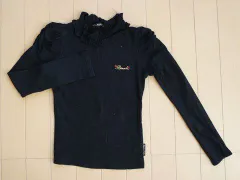 バナナチップス banana chips アウトレット 子供服 女の子 130cm 長袖 Tシャツ ロンT カットソー 黒 無地 ハイネック 秋 冬 ★3 トップス 冬服 ガールズ 女児 キッズ 【中古】 ユーズド リサイクル こども