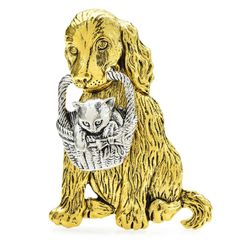 ゴールデンレトリバー ブローチ 犬 猫 ペット キャット ドッグ 動物 ゴールド ピンブローチ かわいい ゴールデンレトリーバー ペア ペット