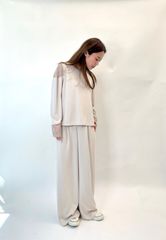 ワイド パンツ 38サイズ ガノッシュ 257-60969 SS 30代 40代 50代  レディース カジュアル 春 夏 1点物 通勤 新品  green ganosch