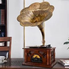 ラッパ式蓄音機日本製＋針＋レコード7枚