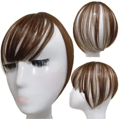 Luce brillare 部分ウィッグ かつら 前髪ウィッグ トップピース ポイントピースヘアピース カツラ 女性用 レディース 前髪 うぃっぐ 頭頂部 つむじ ショート 【３点セット】 気軽にヘアプラス＋ ベージュブラウン [ベージュブラウン]