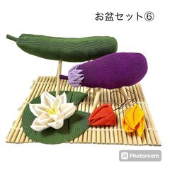 No.647　お盆飾りセット⑥　つまみ細工　ハンドメイド　精霊馬
