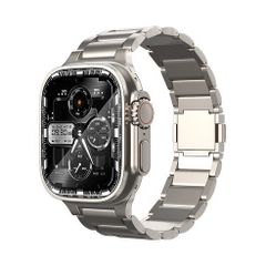 アップルウォッチバンド（Apple Watchバンド）クラシックマグネットチタンバンド【シャンパンシルバー】38mm/40mm/41mm/42mm/44mm/45mm/46mm/49mm対応 [BELTIES]
