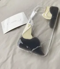 iPhoneケース　ハンドメイド　ニュアンス　オフホワイト　ブルー　シルバー