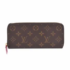 ルイヴィトン 財布 レディース モノグラム ポルトフォイユクレマンス フューシャ ワインレッド 長財布 Louis Vuitton M60742 中古