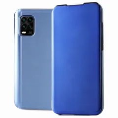 mi 10 lite ケース 手帳  ミラー光沢 ハイブリット 手帳 ケース 【Color】 ブルー
