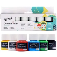 Mont Marte セラミック専用 ペイント 6点 x 20ml 絵の具 セット アクリル 無毒 無臭 焼く可能 6pce x 20ml Ceramic Paint