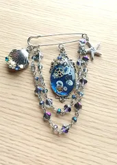 深海クラゲ水槽のジュエリーブローチピン