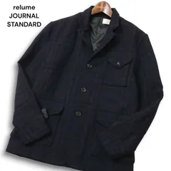 relume JOURNAL STANDARD ジャーナルスタンダード ウール100％★ チェック カバーオール ジャケット コート Sz.S　メンズ