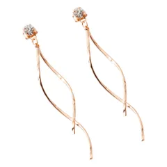 【ピンクゴールド×ピアス】[Cream dot. クリームドット公式] ピアス レディース  金属アレルギー ニッケルフリー 揺れる キュービックジルコニア ビジュー ウェーブ ひねり 大人 