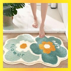 ★送料無料★PatternName:花柄二_Size:40 x 60 cm (長方形) VDVSPMPN バスマット 速乾 足拭きラグ お風呂マット 滑り止め 浴室足ふきマット 厚手吸水 足ふき 玄関 かわいい花柄 バスマット ふわふわ 洗える 柔らか肌触り