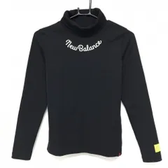 【美品】ニューバランスゴルフ 長袖タートルネックシャツ 黒 ロゴ  レディース 1(M) ゴルフウェア New Balance