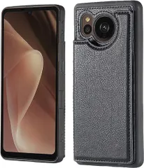 【在庫処分】【 Antimam 】AQUOS Sense7/docomo SH-53C/au SHG10/UQ mobile 用 ケース 手帳型 財布型 新型 全面保護 耐衝撃 擦り傷防止 軽量 落下保護 手帳型 ケース（ブラック）シャープ アクオスのサムネイル