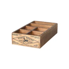 収納ボックス 木製 ヴィンテージ感 DIY風 収納ケース 仕切りあり ダルトン DULTON WOODEN ORGANIZER BOX ウッデン ボックス CH14-H522NT 小物収納 小物入れ ボックス ケースのサムネイル