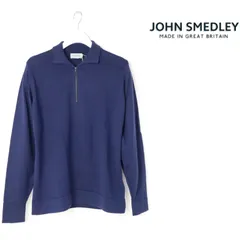 新品 JOHN SMEDLEY ジョンスメドレー LEITH 24G ハーフジップ ニット プルオーバー メンズ 綿 ニットセーター  M -502z