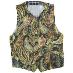 FWK by ENGINEERED GARMENTS エフダブリューケー エンジニアードガーメンツ アメリカ製 Reversible Vest ペイズリー&パッチワーク リバーシブルベスト  1 NAVY ジレ トップス g22565