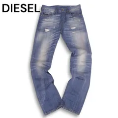 イタリア製★ DIESEL ディーゼル 【BUSTER】ブルーアイコン★ ダメージ加工 スリム テーパード デニム パンツ Sz.27　メンズ