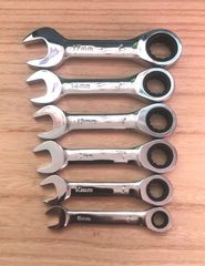 ミニラチェットレンチセット☆8、10、12、13、14、17ｍｍ☆6本組72ギア