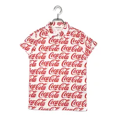 未使用品 レディース ジャックバニー Jack Bunny!! 半袖ポロシャツ 0(S) 白×赤 ホワイト コカコーラ柄