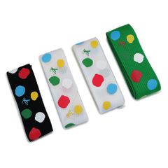 ルイヴィトン リボン 4本セット ギフト プレゼント ラッピング 包装 草間彌生 コラボ ドット柄 水玉 ロゴ マルチカラー 幅2.5cm LOUIS VUITTON 【ブランド付属品】【メール便】(ec)
