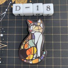 방수 스티커 고양이 고양이 스테인드 글라스 스타일 다크 고딕 D-18