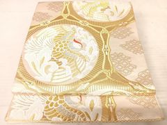 平和屋着物◎六通柄袋帯　唐織　鳳凰文　金銀糸　正絹　逸品　AAAS9724yx