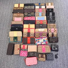 比較的美品あり🌈B～Jランク　COACH　　長財布　二つ折り財布　ポーチ　　bag　レザー　PVC　シグネチャー　ブランド　まとめ　まとめ売り　52点　　「０EL」