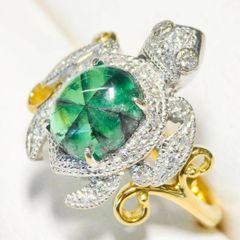 トラピッチェ エメラルド リング コンビ K18/WG - メルカリ