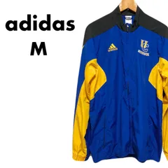 【古着】adidas アディダス UC 刺繍ロゴ ウインドブレーカー  ジャケット メンズM相当 ブルー×イエロー×ブラック 薄手  大きめ◎