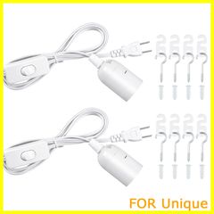 【特価商品】szbritelight (2個セット) 電球ソケット E26 コード付き ソケット コンセント スイッチ付 1.8m ホワイト 工事不要 おしゃれ