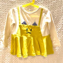 Baby Cheer イエロー トップス 長袖 100 重ね着風 首周りゴム