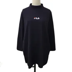 フィラ FILA チュニック カットソー プルオーバー ハイネック 刺繍 ロゴ リブ 長袖 LL 紫 パープルのサムネイル