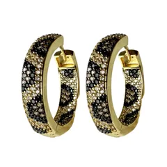 ヒョウ柄 リングピアス ラインストーン アニマル 動物 豹 ピアス レディース