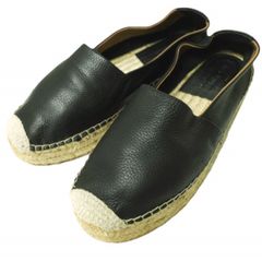 JVAM ジェーヴィーエーエム BECK エスパドリーユレザースリッポン 38(24cm) BLACK シューズ g22772