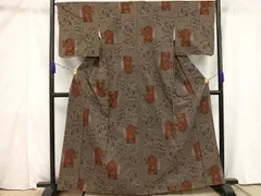 平和屋着物■本場大島紬　7マルキ　草花文　正絹　逸品　未使用　AAAV5001mf