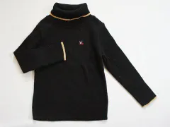 ダブルB double-b ミキハウス miki house アウトレット 子供服 男の子 100cm 長袖 ニット 黒 リブ タートルネック クロクマ ブラックベアー 秋 冬 ★3 トップス ボーイズ 男児 キッズ 【中古】 ユーズド リサイクル