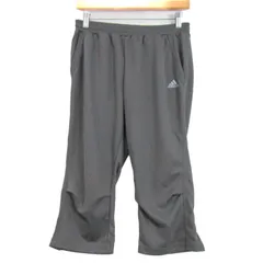 アディダス クロップドパンツ ボトムス ジャージ クライマライト スポーツウエア レディース Mサイズ グレー adidas 【中古】