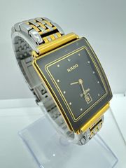 RADO/ラドー　ダイヤスター　ゴールド/ブラック　160.0243.3　メンズ腕時計　クォーツ　社外ベルト　AT076