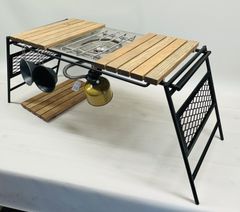 アイアンテーブル igtテーブル フラットバーナー ワコトオイルドリフトウッド色