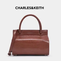 美品 CHARLES&KEITH クロック エフェクト ダブル ハンドル バッグ ★ ■■