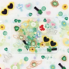 デコパーツ キラキラ ミックス 選べる4色 グリーン