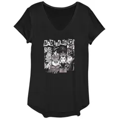 【送料無料】 ディズニー レディース Tシャツ トップス Disney Villain Juniors' Bad Influence Ladies Graphic Tee Black