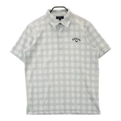 サイズ：L CALLAWAY キャロウェイ  半袖ポロシャツ チェック柄 グレー系 [240101412668] ゴルフウェア メンズ ストスト