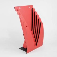 ダンボール製カタログスタンド「JAVARACK　J」A4サイズ　赤×黒