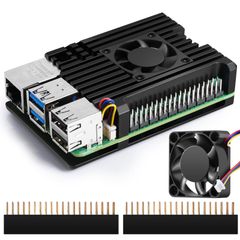 【在庫処分】Raspberry Pi 5用 ケース 超薄型アルミニウム合金ケース+ヒートシンク+ 30x30x07 冷却ファン パッシブ冷却 Smraza Raspberry Pi5 8gb /4gb (ラズベリーパイ5) 対応 (ラズパイ5本体含みません）